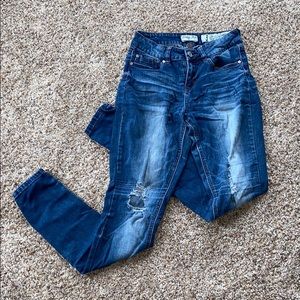 Distressed Blue Jeans